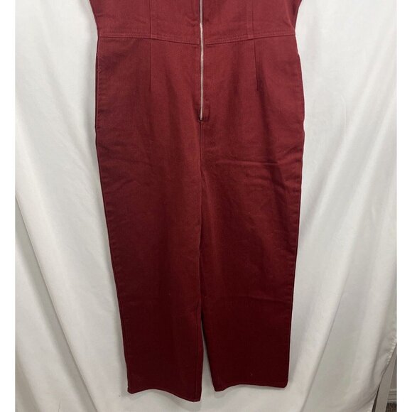 RVCA Burgundy Overalls Womens Size XL Baggy Skater Grunge - Picture 2 of 16